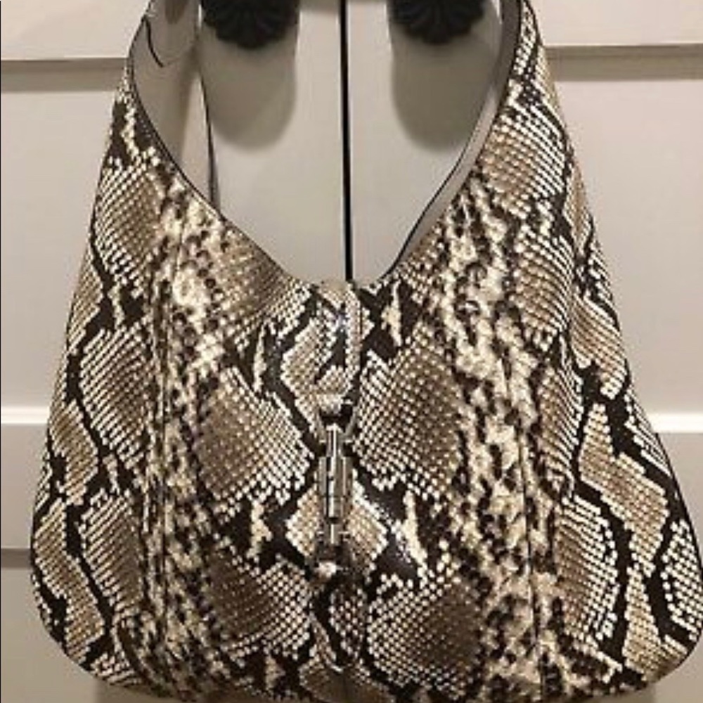 Gucci Jackie Python Leather Hobo Shoulder Bag